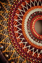 Load image into Gallery viewer, Large Red & Orange Mandala Dream Catcher with Natural Feathers