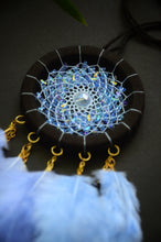 Load image into Gallery viewer, Blue & Black Handmade Dream Catcher with Feathers