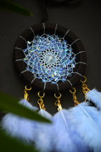 Load image into Gallery viewer, Blue & Black Handmade Dream Catcher with Feathers