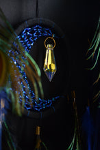 Load image into Gallery viewer, Blue Peacock Dream Catcher – Handmade Boho Wall Hanging with Natural Peacock Feathers