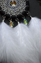 Load image into Gallery viewer, small white dreamcatcher with glass beads