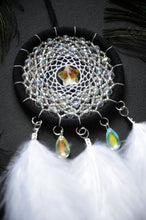 Load image into Gallery viewer, small white dreamcatcher with glass beads
