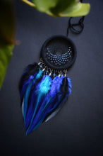 Load image into Gallery viewer, small black blue dreamcatcher