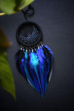 Load image into Gallery viewer, small black blue dreamcatcher