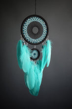 Load image into Gallery viewer, black turquoise dream catcher