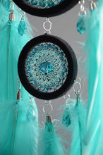 Load image into Gallery viewer, black turquoise dream catcher