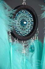 Load image into Gallery viewer, black turquoise dream catcher