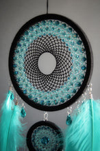 Load image into Gallery viewer, black turquoise dream catcher