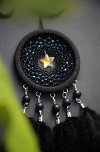 Load image into Gallery viewer, small black dream catcher with star