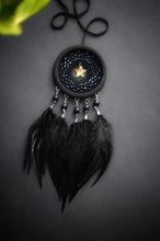 Load image into Gallery viewer, small black dream catcher with star