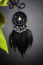 Load image into Gallery viewer, small black dream catcher with star