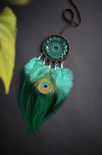 Load image into Gallery viewer, mini green dream catcher