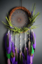 Load image into Gallery viewer, colorful dream catcher on willow ring