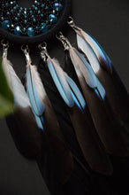 Load image into Gallery viewer, small black blue dream catcher