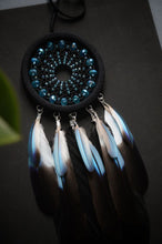 Load image into Gallery viewer, small black blue dream catcher