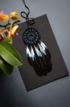 Load image into Gallery viewer, small black blue dream catcher