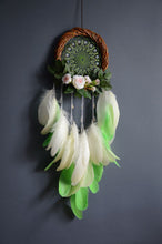 Load image into Gallery viewer, green dream catcher on willow ring