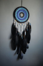 Load image into Gallery viewer, Large Black and Blue Dream Catcher