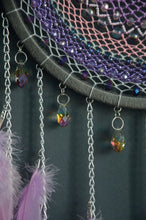 Load image into Gallery viewer, Large Grey Purple Pink Dream Catcher