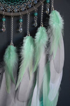 Load image into Gallery viewer, Large Gray Turquoise Dream Catcher