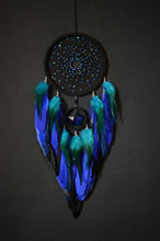 Load image into Gallery viewer, Handmade Blue Black Dream Catcher with Glass Beads