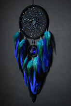 Load image into Gallery viewer, Handmade Blue Black Dream Catcher with Glass Beads