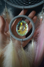 Load image into Gallery viewer, Large gray beige pink lilac dream catcher