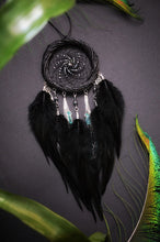 Load image into Gallery viewer, Small Black Dreamcatcher with Natural Hematite