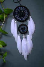 Load image into Gallery viewer, Handmade Small Dreamcatcher with Light Lavender Feathers & Beaded Mandala