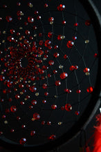 Load image into Gallery viewer, Red Dreamcatcher Wall Decor with Feathers – Handmade Boho Statement Accent