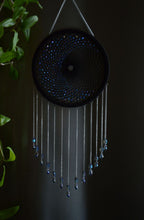 Load image into Gallery viewer, Handmade Black Dream Catcher with Blue Crystal Beads – Boho Celestial Wall Hanging, Modern Spiritual Home Decor