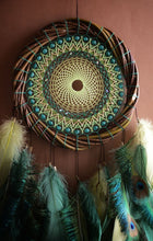 Load image into Gallery viewer, Handmade Peacock Feather Dream Catcher – Boho Wall Decor