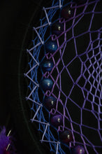Load image into Gallery viewer, Black purple dream catcher with tiger eye beads