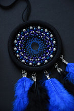 Load image into Gallery viewer, little black blue dream catcher