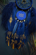 Load image into Gallery viewer, Blue Aquarius zodiac dream catcher