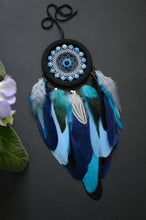 Load image into Gallery viewer, blue dream catcher with agate