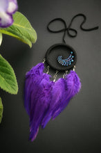 Load image into Gallery viewer, Little purple dreamcatcher with wave ornament