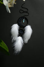 Load image into Gallery viewer, black white dreamcatcher with crescent