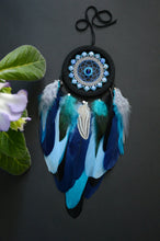 Load image into Gallery viewer, blue dream catcher with agate