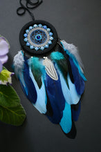 Load image into Gallery viewer, blue dream catcher with agate
