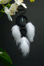 Load image into Gallery viewer, black white dreamcatcher with crescent