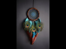 Load and play video in Gallery viewer, dream catcher with peacock feathers