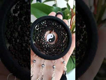 Load and play video in Gallery viewer, small black white dream catcher Yin Yang