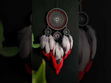 Load and play video in Gallery viewer, large gray red dream catcher