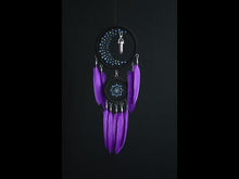 Load and play video in Gallery viewer, black purple dream catcher with crystal
