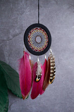 Load image into Gallery viewer, Dark red with brown dream catcher