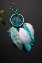 Load image into Gallery viewer, Small turquoise dreamcatcher