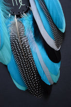 Load image into Gallery viewer, Black turquoise gray blue dream catcher with zodiac sign