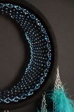 Load image into Gallery viewer, Black blue dream catcher with moonstone crystal