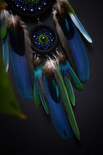 Load image into Gallery viewer, Small colorful dream catcher with parrot feathers